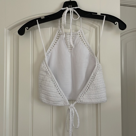 Garage White Knit Crop Top - Picture 2 of 6